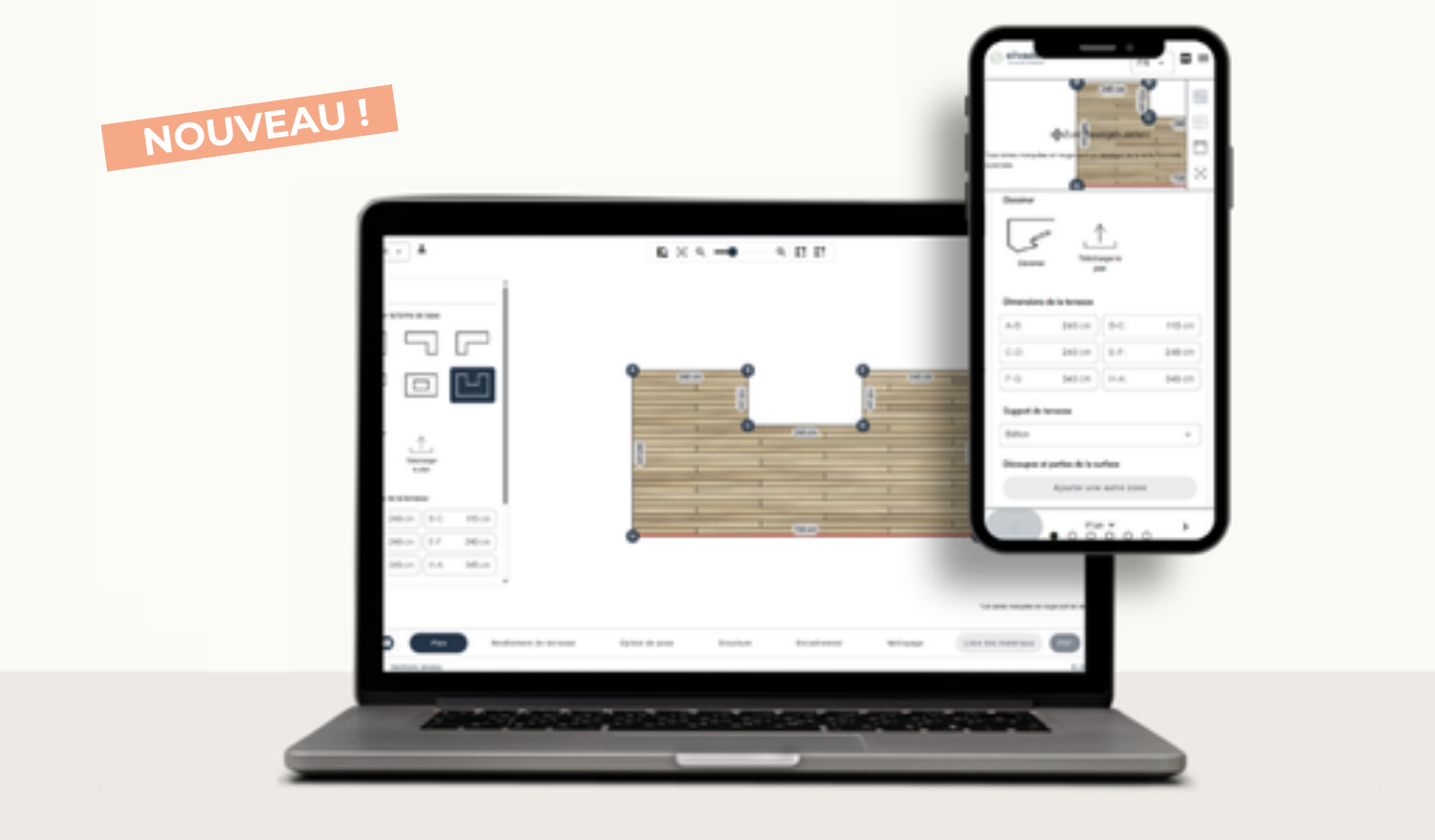 affichage du nouveau configurateur de terrasse 2026