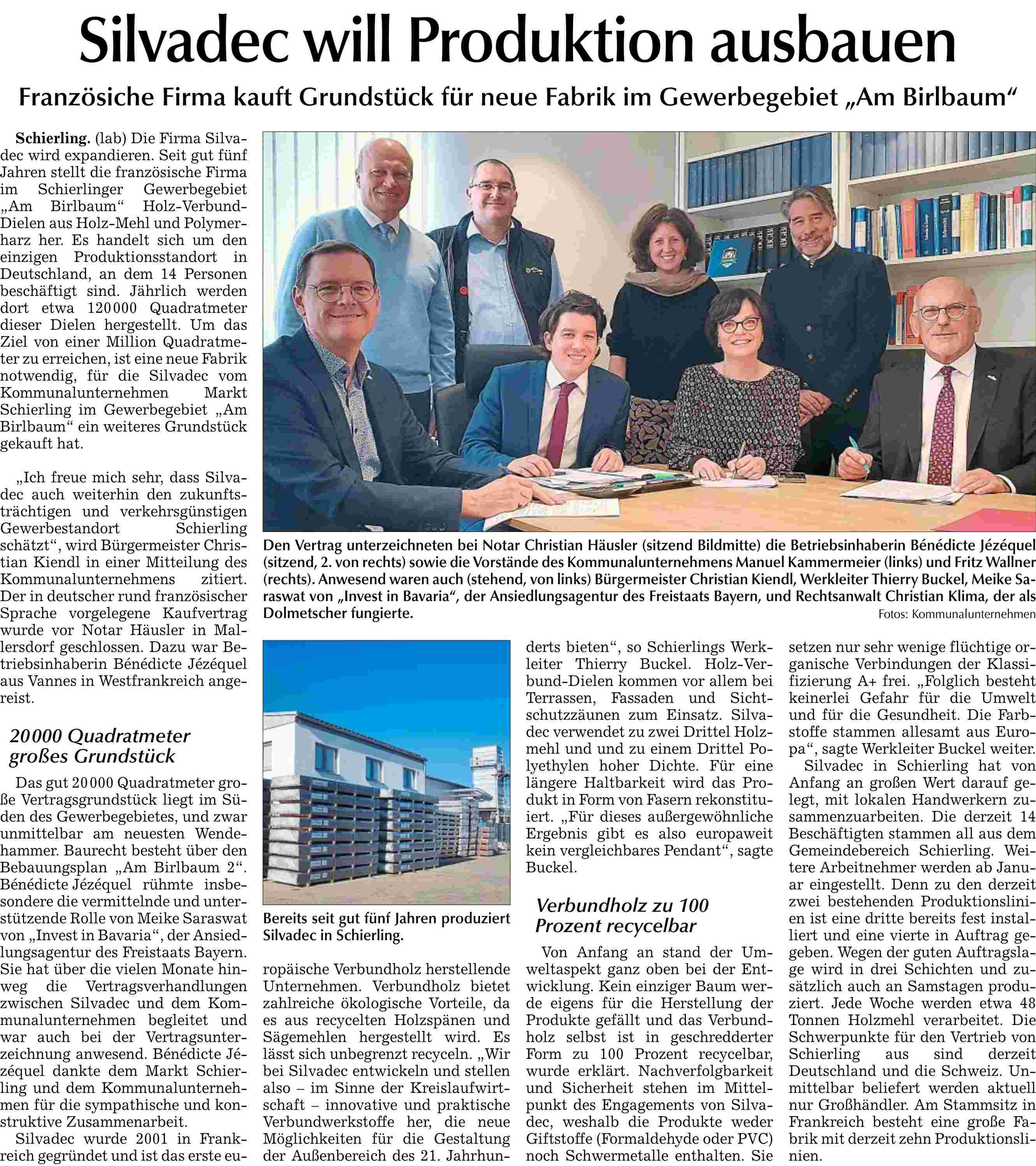 presse allemagne silvadec sde DE