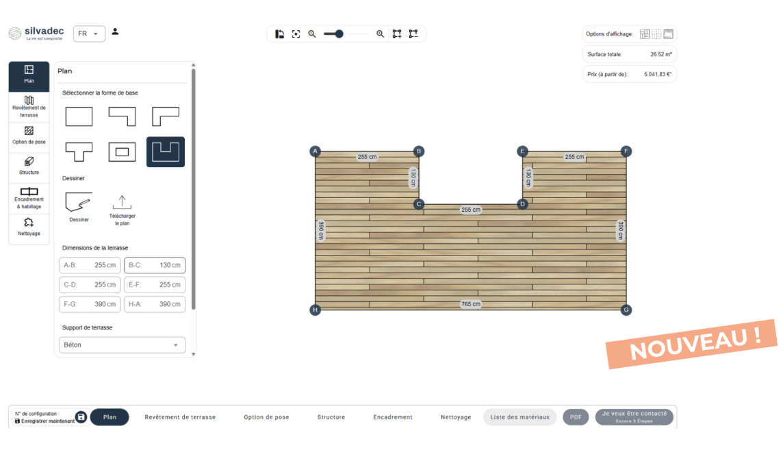 nouveau configurateur de terrasse Silvadec