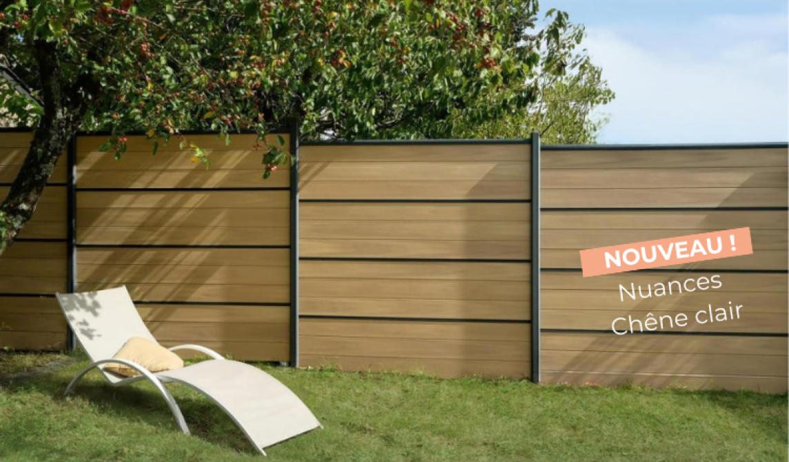 nouvelle lame nuances chêne clair pour clôture